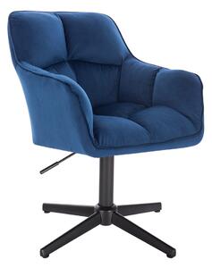 HR550CROSS Tengerkék modern velúr szék fekete lábbal