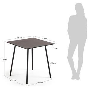 Fekete beton étkezőasztal Kave Home Mathis 75 x 75 cm