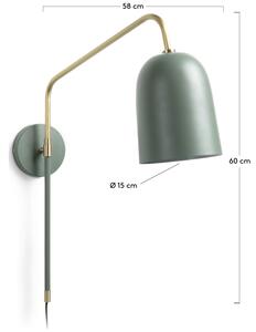 Zöld fém fali lámpa Kave Home Audrie 15 cm