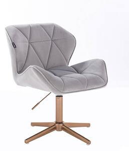 HR111CROSS Acél modern velúr szék arany lábbal