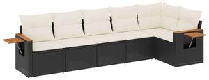 VidaXL Polyrattan Kerti Ülőgarnitúra - 6 részes - Fekete