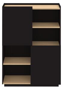 Fekete matt könyvespolc 100x147 cm Nina - TemaHome
