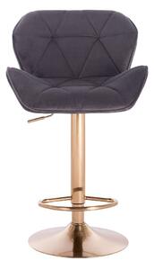 HR111W Grafit modern velúr szék arany lábbal