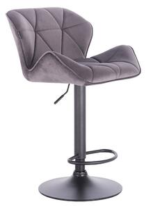 HR111W Grafit modern velúr szék fekete lábbal