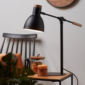 Fekete fém asztali lámpa Kave Home Tescarle