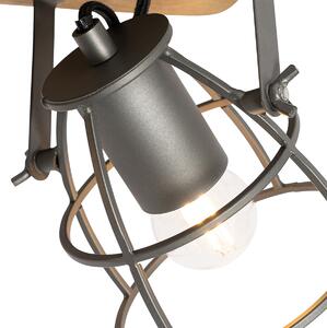 Ipari foltfa sötétszürke állítható 4-lámpával - Arthur