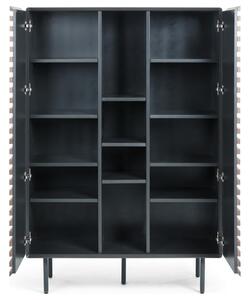 Fekete lakkozott szekrény Kave Home Kesia 155 x 105 cm