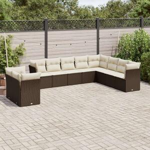 VidaXL Polyrattan Kerti Ülőgarnitúra - 10 részes - Barna