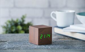 Gingko Cube Click Clock - fa digitális óra, cseresznyefa színben