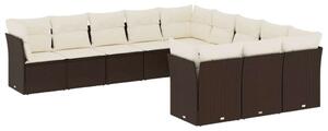 VidaXL Polyrattan Kerti Ülőgarnitúra - Barna - 11 részes