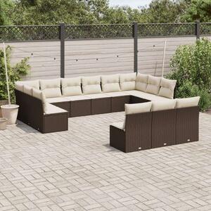 VidaXL Polyrattan Kerti Ülőgarnitúra - 13 részes - Barna