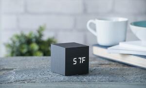 Gingko Cube Click Clock - fa digitális óra, fekete színben