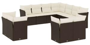 VidaXL Polyrattan Kerti Ülőgarnitúra - 11 részes, Barna