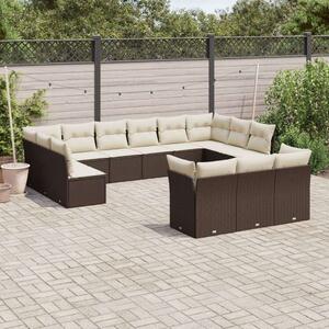 VidaXL Polyrattan Kerti Ülőgarnitúra - Barna - 13 részes