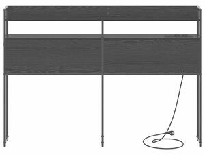 VidaXL Fejtámla LED -es lámpákkal polcokkal Musta tammi 135 cm Faanyag