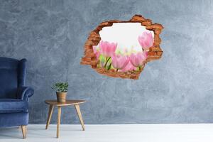 Fali matrica lyuk a falban Rózsaszín tulipánok