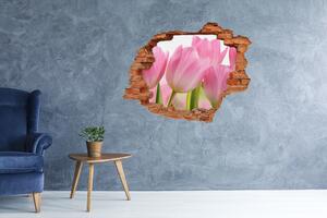 Fali matrica lyuk a falban Rózsaszín tulipánok