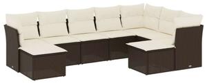 VidaXL Polyrattan Kerti Ülőgarnitúra - Barna - 9 részes