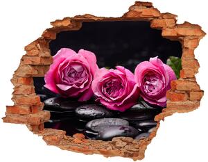 Fali matrica lyuk a falban Rózsaszín rózsa