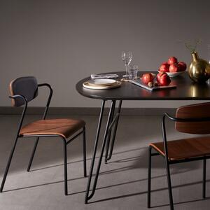 Fekete kőris összecsukható asztal Kave Home Milian 140-220x90 cm