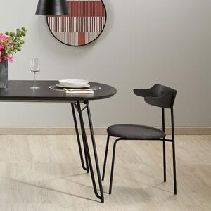 Fekete kőris összecsukható asztal Kave Home Milian 170-320x100 cm