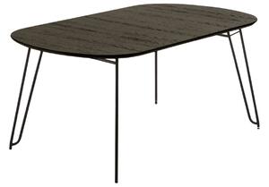 Fekete kőris összecsukható asztal Kave Home Milian 140-220x90 cm