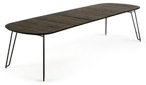 Fekete kőris összecsukható asztal Kave Home Milian 170-320x100 cm