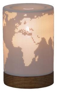 Versa Asztali Lámpa Világtérkép Fa Porcelán (12 x 18 x 12 cm)
