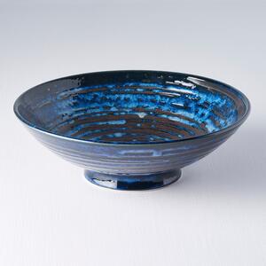 Copper Swirl kék kerámia szervírozó tál, ø 25 cm - MIJ