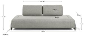 Bézs szövet háromüléses kanapé Kave Home Compo 232 cm