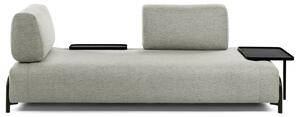 Bézs szövet háromüléses kanapé Kave Home Compo kis asztallal 232 cm