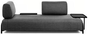 Sötétszürke szövet háromüléses kanapé Kave Home Compo nagy asztallal 252 cm