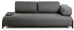 Sötétszürke szövet háromüléses kanapé Kave Home Compo 232 cm