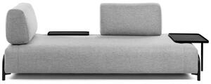 Világosszürke szövet háromüléses kanapé Kave Home Compo nagy asztallal 252 cm