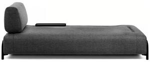 Sötétszürke szövet háromüléses kanapé Kave Home Compo kis asztallal 232 cm