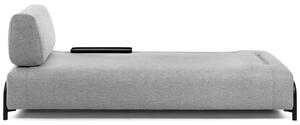 Világosszürke szövet háromüléses kanapé Kave Home Compo kis asztallal 232 cm