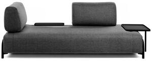 Sötétszürke szövet háromüléses kanapé Kave Home Compo párnákkal 232 cm