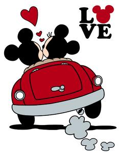 Falmatrica "Mickey és Minnie a kocsiban"