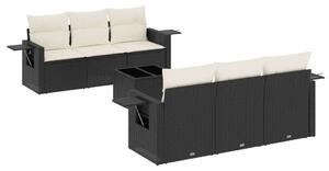 VidaXL Polyrattan Kerti Ülőgarnitúra - 7 részes - Fekete