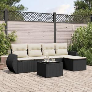 VidaXL Polyrattan Kerti Ülőgarnitúra - 6 részes - Fekete