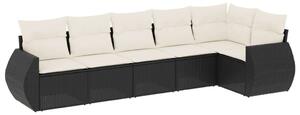 VidaXL Polyrattan Kerti Ülőgarnitúra - 6 részes - Fekete