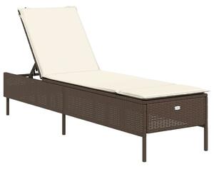 VidaXL Napozóágy - Barna Polyrattan - 198cm