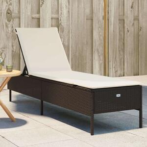 VidaXL Napozóágy - Barna Polyrattan - 198cm