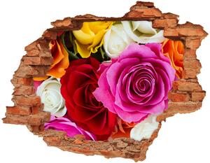 Fali matrica lyuk a falban Színes rózsák