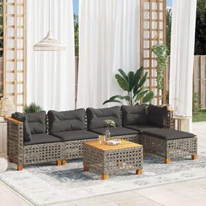 VidaXL Polyrattan Kerti Ülőgarnitúra - 6 részes - Szürke