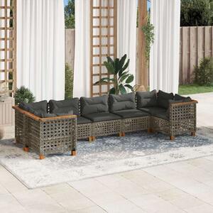 VidaXL Polyrattan Kerti Ülőgarnitúra - 7 részes - Szürke