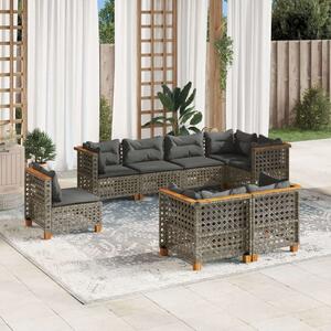 VidaXL Polyrattan Kerti Ülőgarnitúra - 8 részes - Szürke