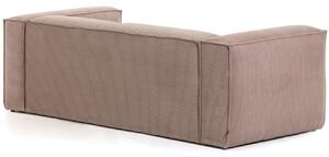 Rózsaszín kordbársony kétüléses kanapé Kave Home Block 210 cm
