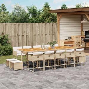 VidaXL Polyrattan Kerti Étkezőgarnitúra - 15 részes - Bézs