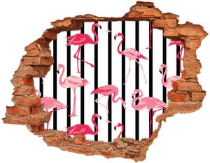 Fali matrica lyuk a falban Flamingók rudak